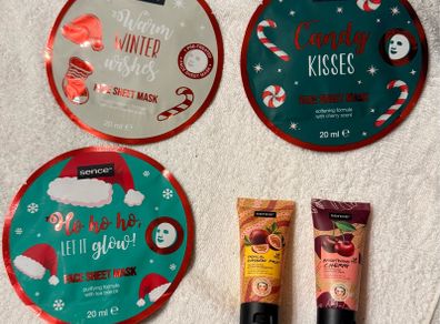 3 x Christmas Sheet Face Masks. 2 x Easy Peel Face Masks