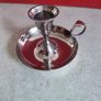 SET OF 2  Silver METAL Chamber Candlestick Candle Holder. Image 2