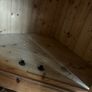 Pine corner cabinet unit with stain glass lead detail Image 6