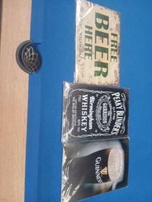 3 beer signs good for home or garden bar 12 x 8