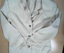 St Michael's Beige Silk\Linen Single Breasted Blazer Womens UK 16 -Shoulder Pads