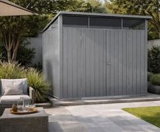 8x6 Palladium Steel Sheds Silver