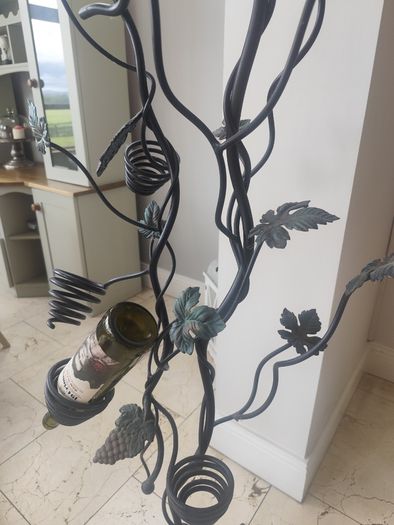 Wrought iron freestanding wine rack