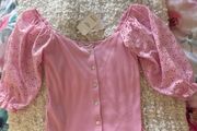 Mango Pink Puff Sleeved Top