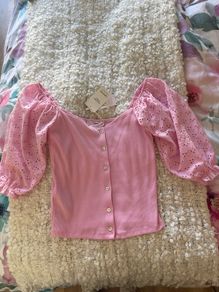 Mango Pink Puff Sleeved Top