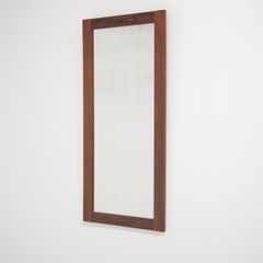 Vintage Swedish Minimalist Rosewood Mirror, 1960s