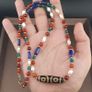 Antique Himalayan Tibetan 3 Eyes Agate Dzi Bead With Mix Lapis,carnelianPearls Necklace Image 6