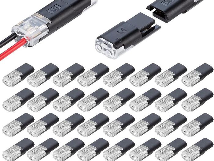 40 Pcs Waterproof Automotive Wire Connectors 2-Pin, 2-Pin Plug Cable Connectors, Quick 12V Automotive Wire Crimp Connectors for 18-22 AWG Wires, Plug-in Cable Terminals for Cars and Trucks.