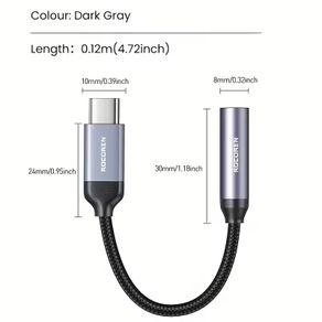 USB Type C to 3.5mm Female Headphone Jack Adapter, USB C to 3.5 mm Aux Audio Dongle Cable Cord Compatible with iPhone 15 Pro Max/15 Pro/15 Plus, For Samsung Galaxy S23/S22/S21 Ultra, iPad Pro, Pixel