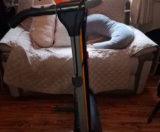 V-fit folding treadmill on wheels