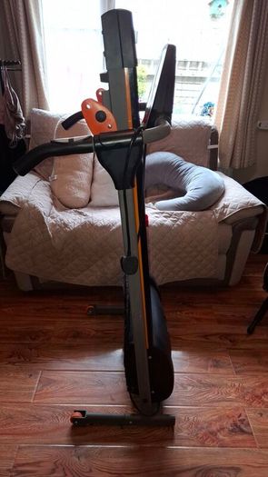 V-fit folding treadmill on wheels