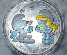 France 50 Euro Silver (.900) Uncirculated Coin 2020 - In Love Smurf - The Smurfs
