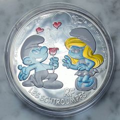 France 50 Euro Silver (.900) Uncirculated Coin 2020 - In Love Smurf - The Smurfs