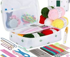 NEW SALE | Crochet Starter Kit for Beginners Adults, Includes Ergonomic Metal Crochet Hooks 0.6mm to 6mm, Accessories and Cactus Case, Knitting Set with Wool and Needles
