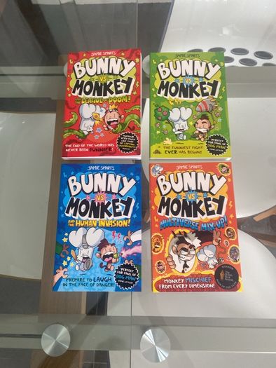 Brand New Selection of 6 BUNNY VS MONKEY Children's Books by Jamie Smart