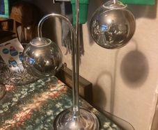 Kliving 2 Way Smokey Grey Glass Shade Chrome Table Lamp
