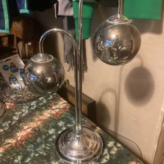 Kliving 2 Way Smokey Grey Glass Shade Chrome Table Lamp