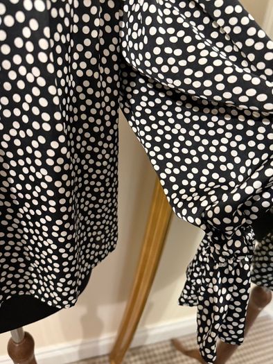 Off the Shoulder Black and white Polkadot To