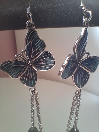 Silver butterfly earrings