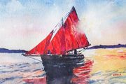 Galway hooker watercolour