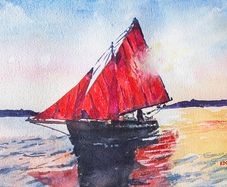 Galway hooker watercolour