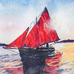Galway hooker watercolour