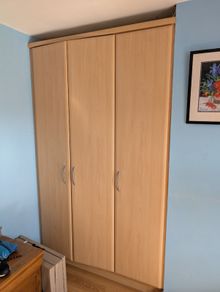 4 Integrated Wardrobe Units - Light Wood Finish