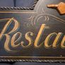 Vintage Hand-Painted Restaraunt Wooden Advertising Sign Image 2