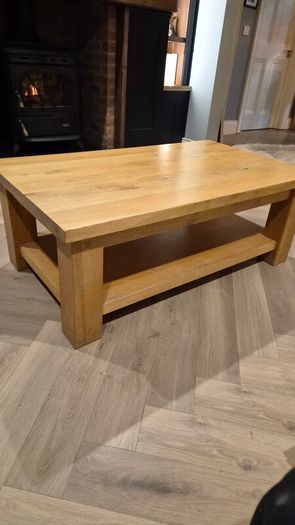 solid oak coffee table