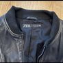 Zara men's vintage leather jacket Image 2
