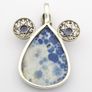 Chunky Blue Spot Jasper & Iolite 925 Silver Pendant Image 3