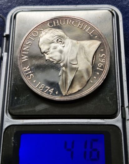 Rare Winston Churchill Memorial 1965 Silver .999 Medal BCS5