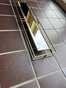 Modern Gold Framed Wall Mirror Geometric Design