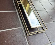 Modern Gold Framed Wall Mirror Geometric Design