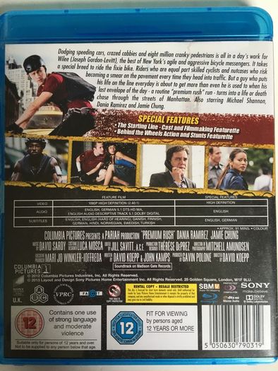 Premium Rush [2012] Joseph Gordon-Levitt, Michael Shannon, Dana Ramirez & Jamie Chung [Blu-ray Movie]