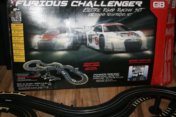 Furious Challenger Road Racing Slot Car Set Electric Powered Kids or Adults Toy (65" long)