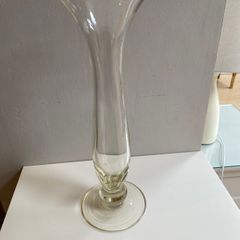 Beautiful Very tall 15.5 inch vintage hand blown glass vase