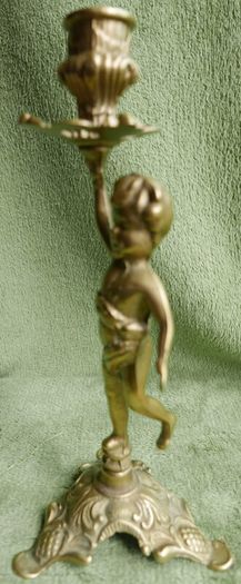 Vintage French Brass Cherub Candelabra, Antique Brass Candle Holders, Vintage Candlestick, Art Nouveau Brass Candlesticks