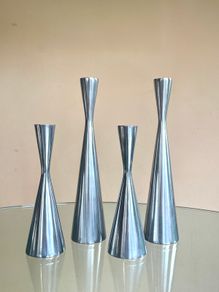 Set of 4 Vintage 90s Ikea Aluminium Candleholders