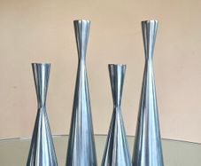 Set of 4 Vintage 90s Ikea Aluminium Candleholders