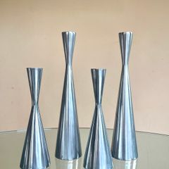 Set of 4 Vintage 90s Ikea Aluminium Candleholders