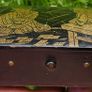 Vintage Japanese Oriental Wooden Lacquer Box Hand Painted Lidded Lid Rectangle Image 6