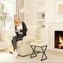 Vanity Stool, Linen Footrest Stool, Square Ottoman Bench with X-Shaped Metal Legs, Makeup Dressing Stool for Vanity, Living Room, Bedroom, Entryway, Hallways Beige Image 5