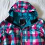 Checkered Pink and Blue Women's Ski Jacket Stuf Image 4