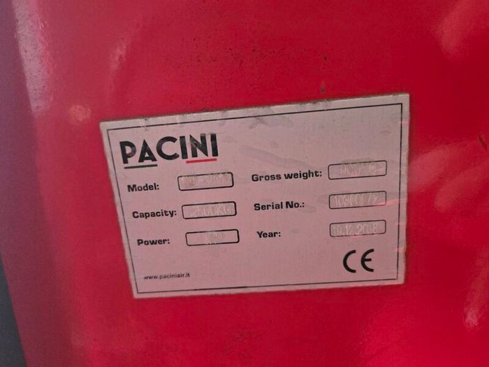 Pacini Single Sided 2,500kg Lift