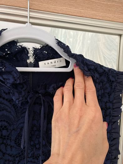 Sandro navy lace  dress  . 10-12