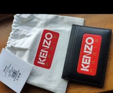 New Kenzo Paris Buffed Leather Card Holder Wallet