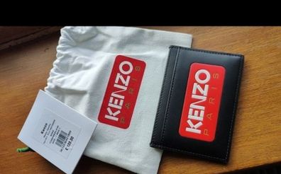 New Kenzo Paris Buffed Leather Card Holder Wallet