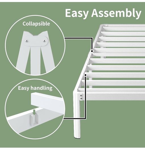 King Size Bed Frame 30.5 cm High with Rounded Corner Legs