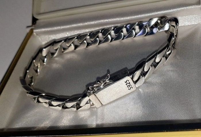 Vintage Sterling Silver Cuban Link Bracelet